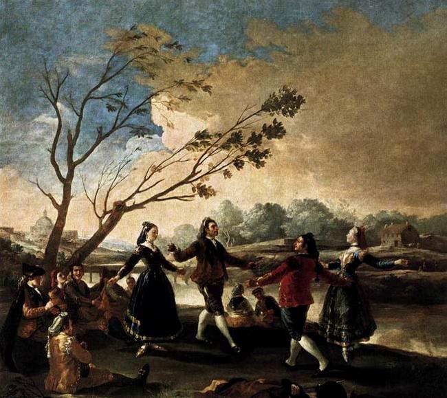 Francisco de goya y Lucientes Dance of the Majos at the Banks of Manzanares Sweden oil painting art